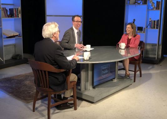 Evelyn Farkas during a talk show, Story in public square
